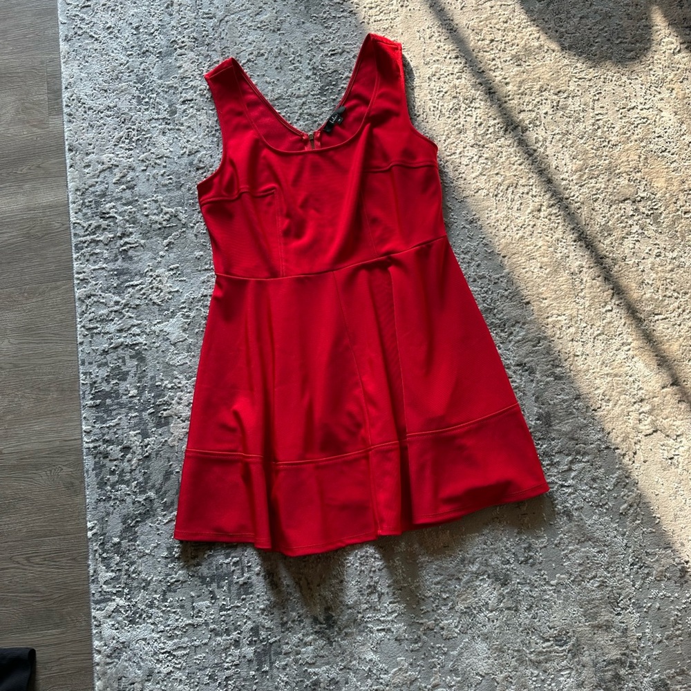 Lulu's Red Peplum Mini Dress for Wedding Guest